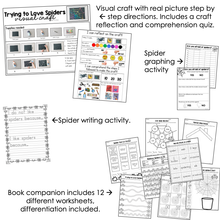 Load image into Gallery viewer, Trying to Love Spiders Book Companion [ Craft, Writing, Graphing, and more! ]