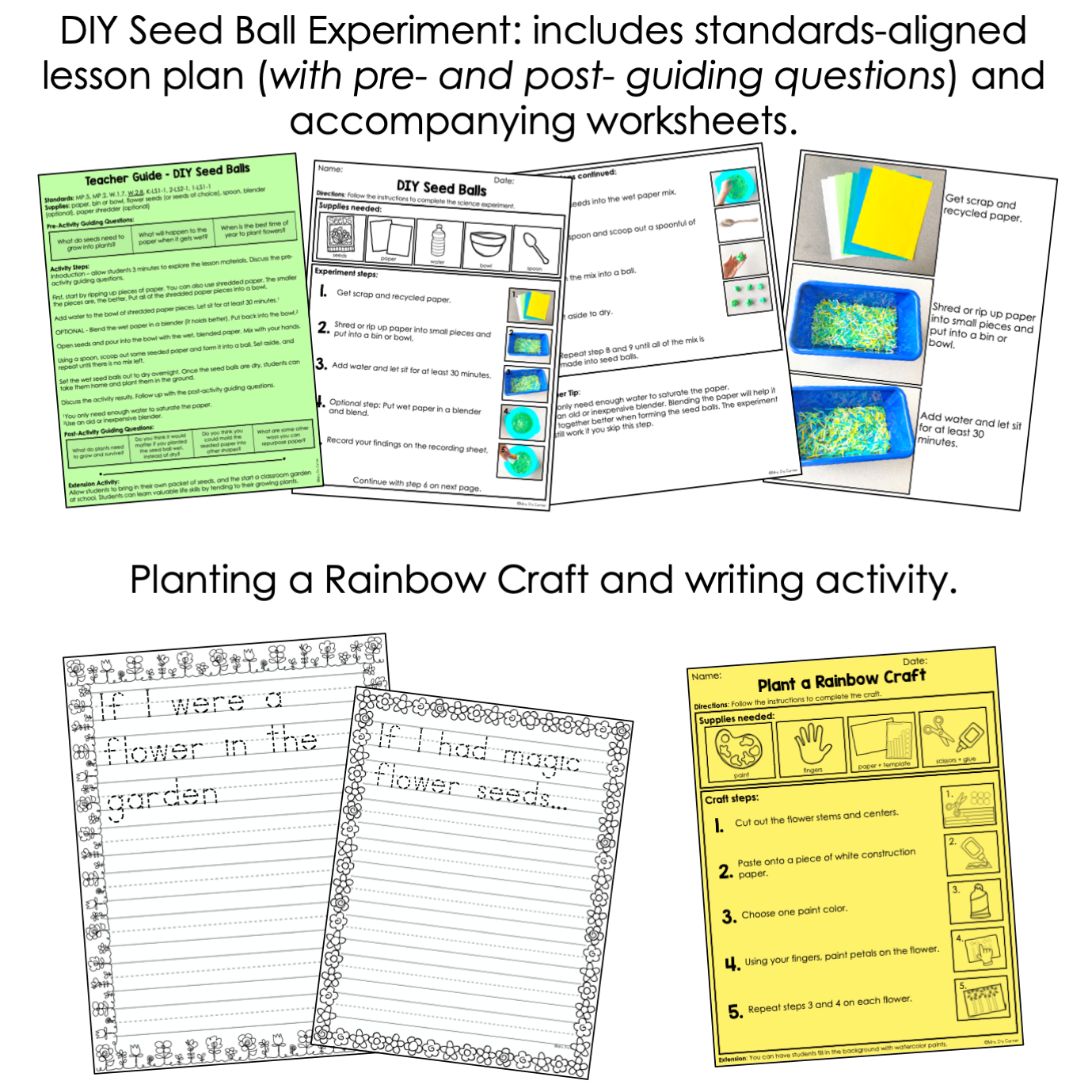 Planting a Rainbow Book Companion [ Craft, Writing Activity, and more! ]