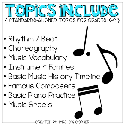 Music Adapted Work Binder® ( Standards-Aligned K-3)