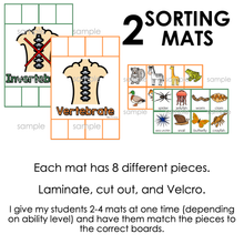 Load image into Gallery viewer, Vertebrates and Invertebrates Activity Sorting Mats [2 mats included]