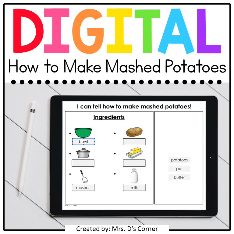How to Make Mashed Potatoes Digital Activity | Distance Learning