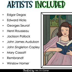 Famous Artists in History Interactive Adapted Books for Special Education