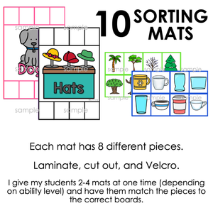 Non-identical Items Sorting Mats [ 10 mats! ] | Non-identical Sorting Activity