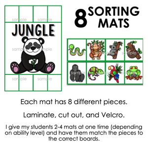 Animal Groups Sorting Mats [8 mats!] for Students with Special Needs
