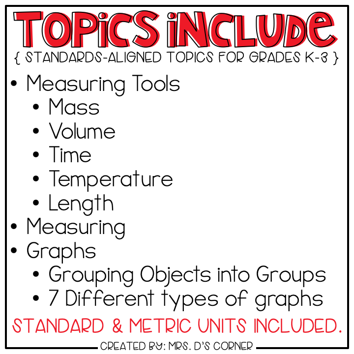 Measurement and Graphing Adapted Work Binder®