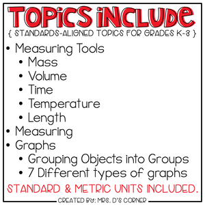 Measurement and Graphing Adapted Work Binder®