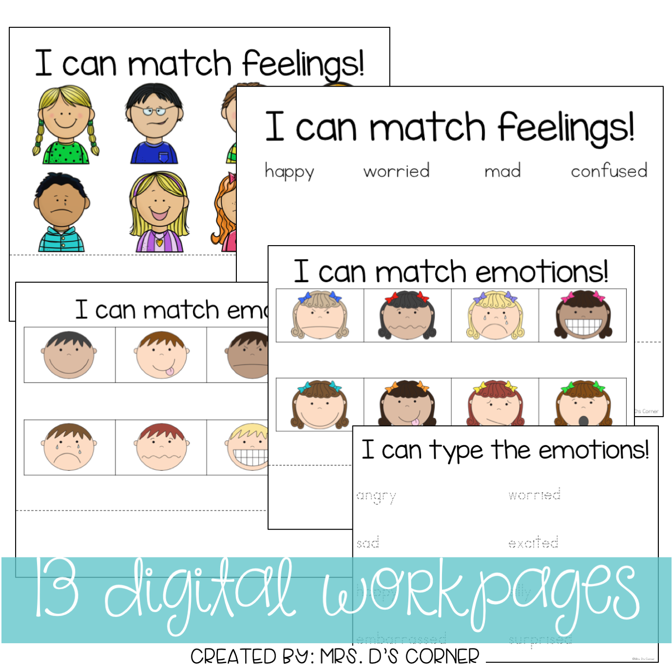 DIGITAL Adapted Work Binder ( Emotions - Feelings )