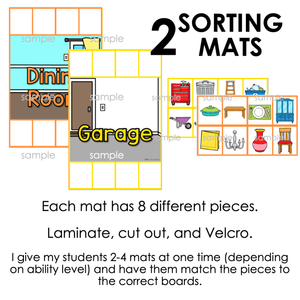 House Rooms Sorting Mats | Rooms of a House Activity