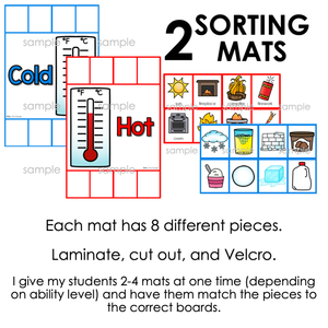 Hot and Cold Sorting Mats [2 mats included] | Hold and Cold Activity