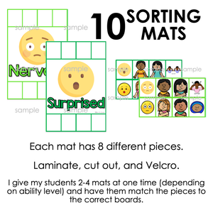 Emotions Sorting Mats [ 10 different emotions ] | Emotions Activity