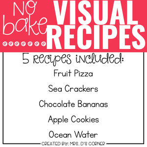 July Visual Recipes with REAL Pictures for Cooking in the Classroom