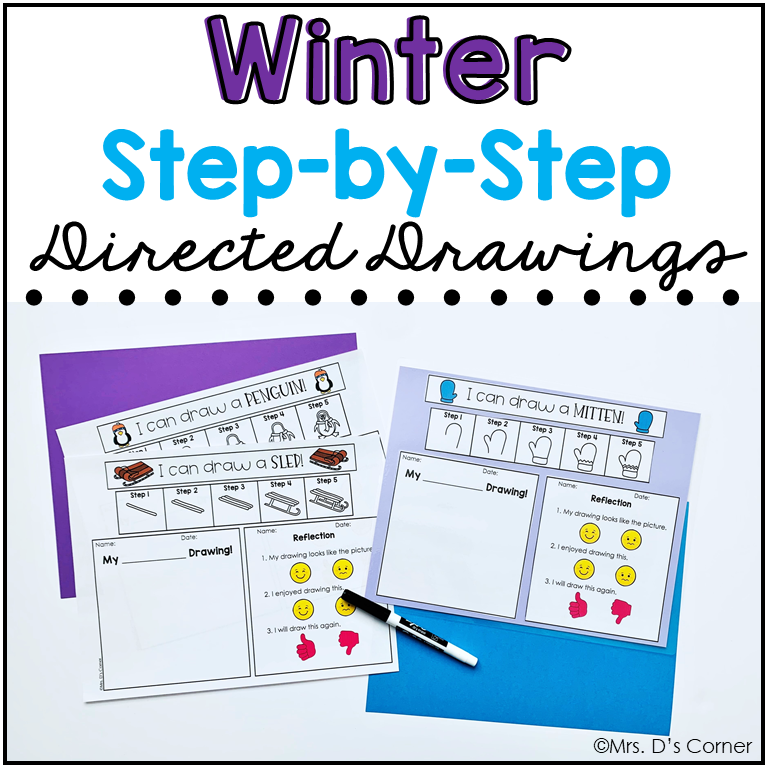 Winter Directed Drawings | Step-by-Step Drawings for Special Ed