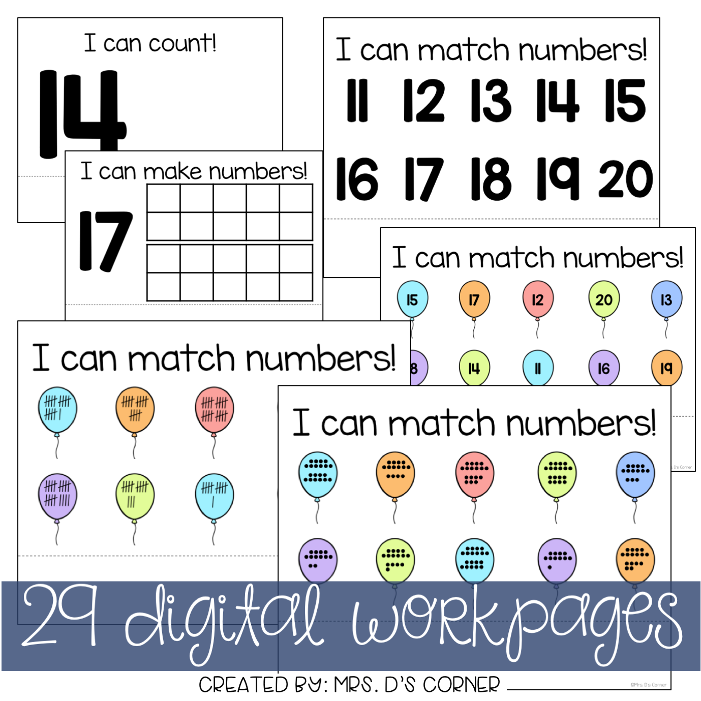 DIGITAL Adapted Work Binder ( Numbers 11-20 )