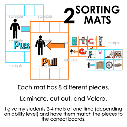 Push and Pull Sorting Mats [2 mats included] | Push and Pull Activity