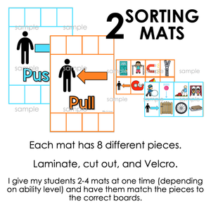 Push and Pull Sorting Mats [2 mats included] | Push and Pull Activity