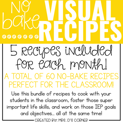 YEAR BUNDLE Visual Recipes with REAL pictures - Cooking in the Classroom