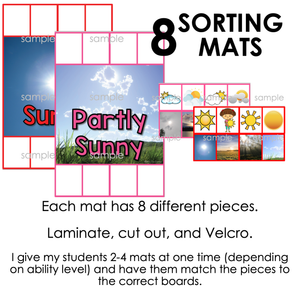 Weather Sorting Mats [8 mats included] | Weather Sorting Activity