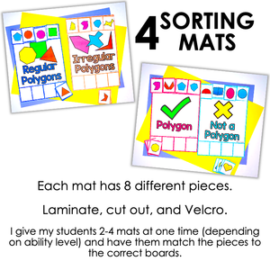 Polygons Sorting Mats [4 mats included] | 2D Shape Activity