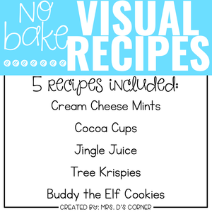 December Visual Recipes with REAL Pictures for Cooking in the Classroom