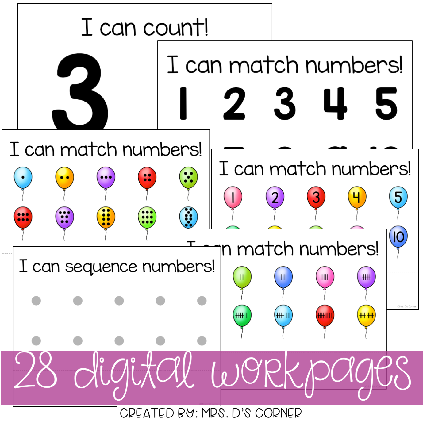 DIGITAL Adapted Work Binder ( Numbers 1-10 )