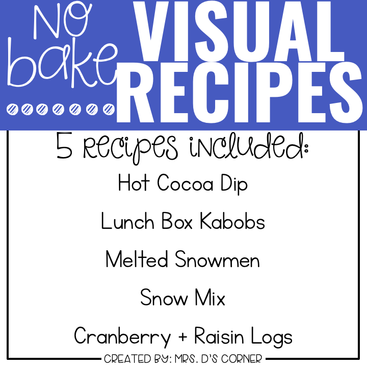 January Visual Recipes with REAL Pictures for Cooking in the Classroom