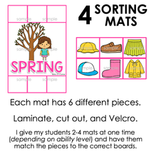Load image into Gallery viewer, Seasonal Clothing Sorting Mats for Students with Special Needs