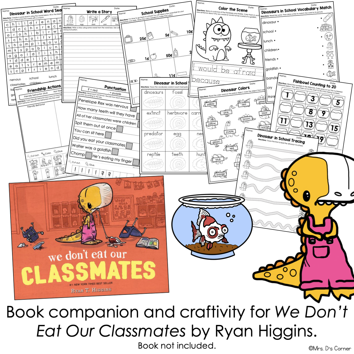 Don't Eat Our Classmates Book Companion [ Craft, Writing, and Visual Recipe! ]