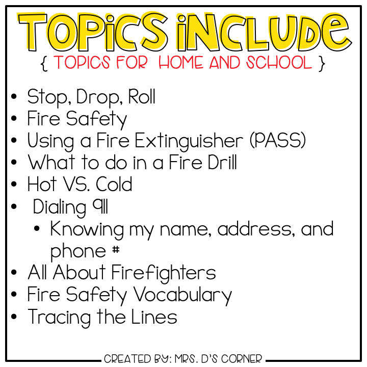 Fire Safety Adapted Work Binder® ( Topics for Home and School )