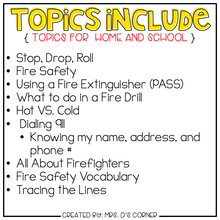 Load image into Gallery viewer, Fire Safety Adapted Work Binder® ( Topics for Home and School )
