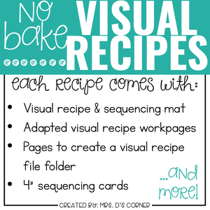 August Visual Recipes with REAL Pictures for Cooking in the Classroom
