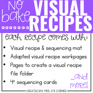 April Visual Recipes with REAL Pictures for Cooking in the Classroom