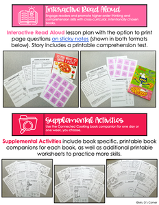 Connected Cooking Cupcakes Unit | Interactive Read Aloud, Visual Recipe + More!