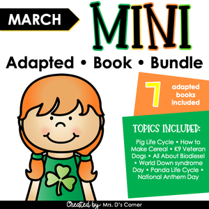 March Mini Adapted Book Bundle [7 books!] Digital + Printable Adapted Books