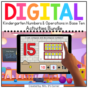Kindergarten Numbers + Operations in Base 10 Standards-Aligned Digital Activity Bundle