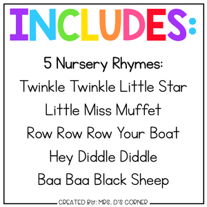 Nursery Rhymes Concepts of Print Digital Activities | Distance Learning