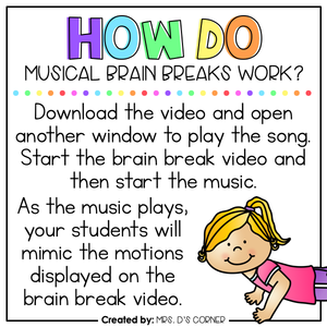 Musical Brain Breaks | Bundle of 8 Songs