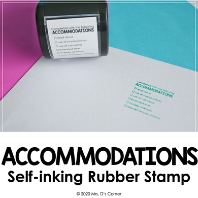 Accommodations Checklists Self-inking Rubber Stamp | Mrs. D's Rubber Stamp Collection