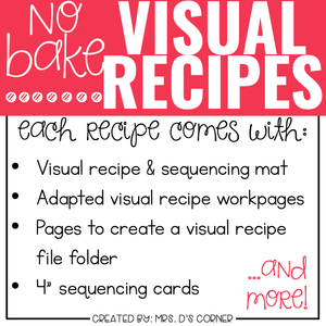 July Visual Recipes with REAL Pictures for Cooking in the Classroom