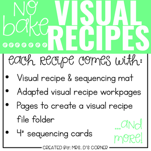March Visual Recipes with REAL Pictures for Cooking in the Classroom