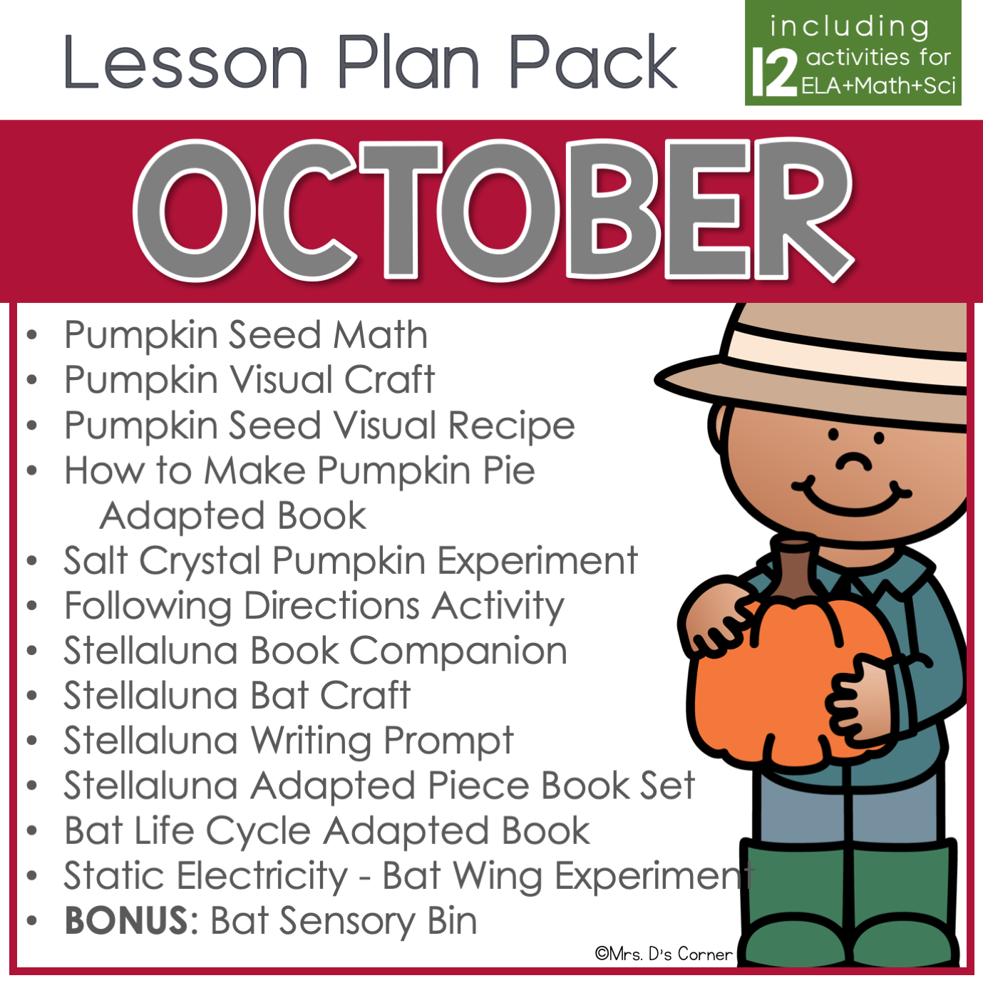 October Lesson Plan Pack | 12 Activities for Math, ELA, + Science