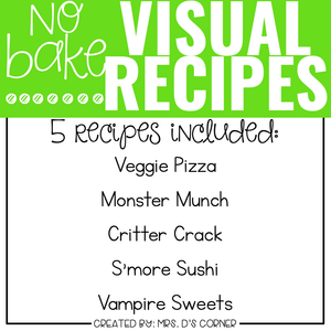 October Visual Recipes with REAL Pictures for Cooking in the Classroom