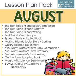 August Lesson Plan Pack | 12 Activities for Math, ELA, + Science