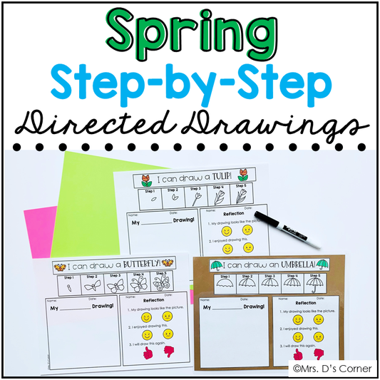 Spring Directed Drawings | Step-by-Step Drawings for Special Ed