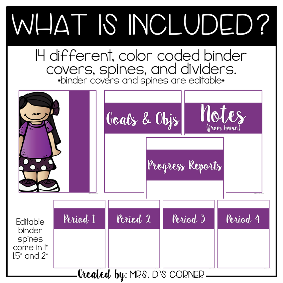 Binder Color Coded Editable Student IEP Binders { Color Coded } | Color Coded Classroom ...