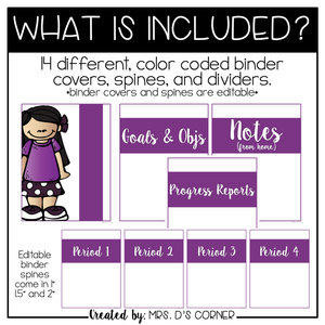 Editable Student IEP Binders { Color Coded } | Color Coded Classroom