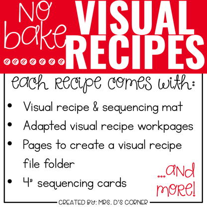 September Visual Recipes with REAL Pictures for Cooking in the Classroom