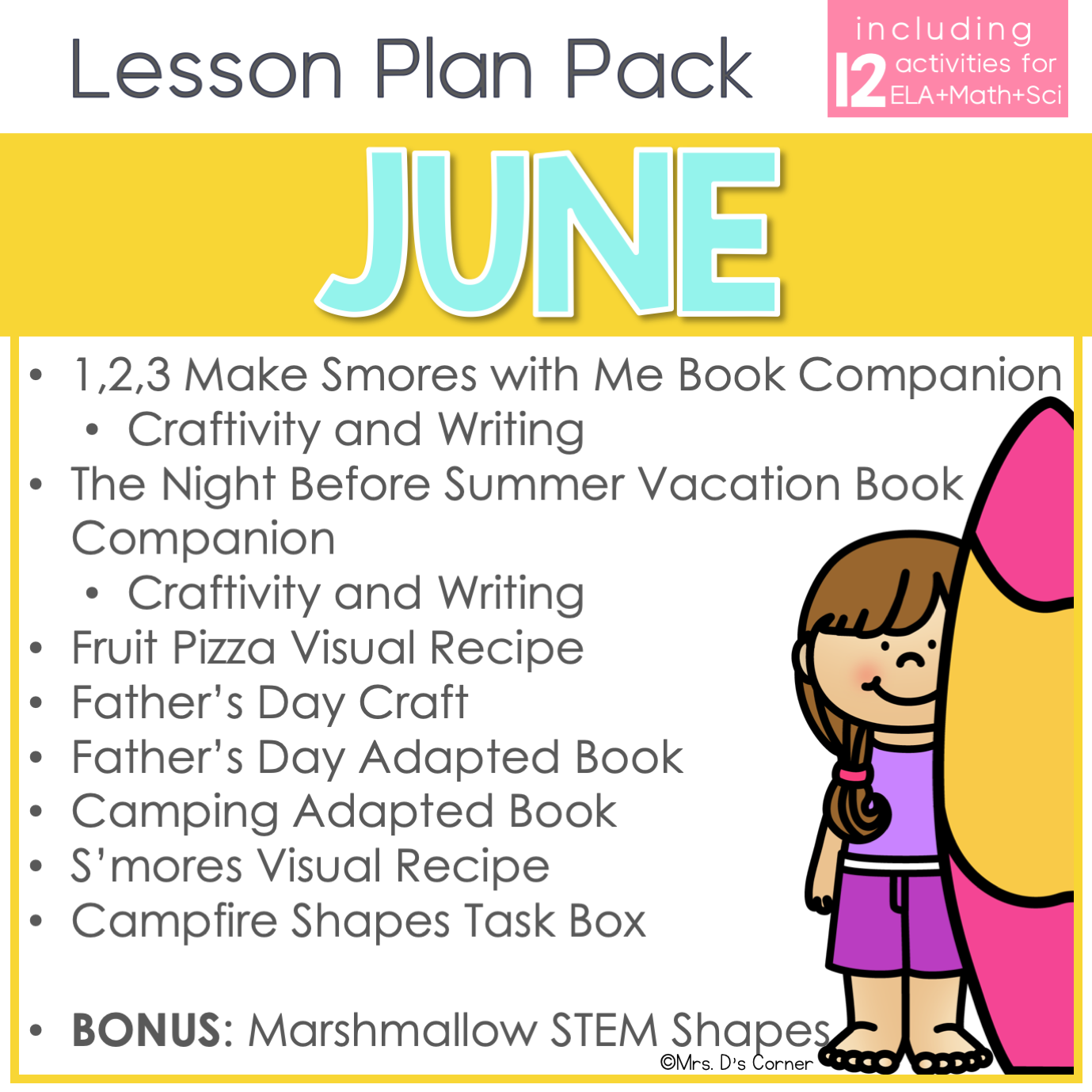 June Lesson Plan Pack | 12 Activities for Math, ELA, + Science