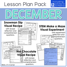 Load image into Gallery viewer, December Lesson Plan Pack | 12 Activities for Math, ELA, + Science