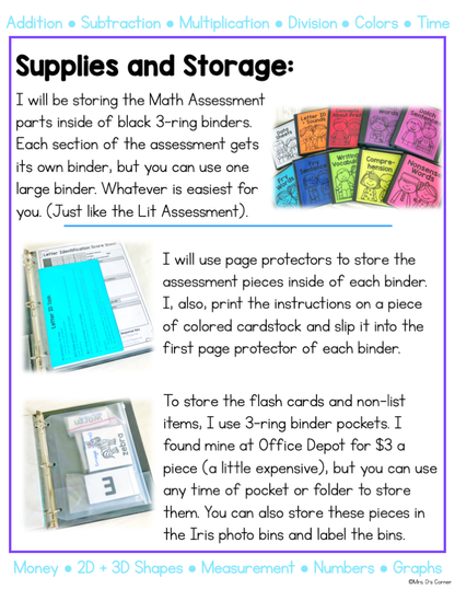 BUNDLE of Literacy and Math Assessments for K-3