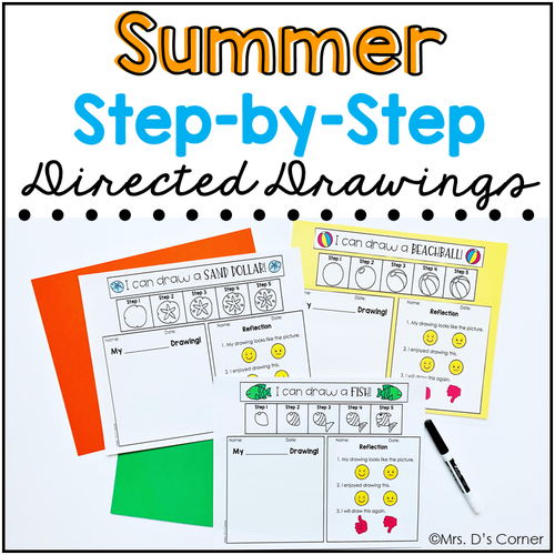 Summer Directed Drawings | Step-by-Step Drawings for Special Ed